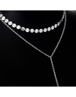 IPARAM 2019 moda Boho Coin Choker warstwowe 2 naszyjnik zestaw Y lasso kolor srebrny wisiorek pasek naszyjnik prezent dla dziewc