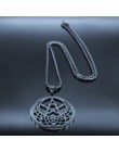 2019 Sun Moon Pentagram naszyjniki w kolorze srebrnym ze stali nierdzewnej kobiety czary komunikat naszyjnik biżuteria gargantil