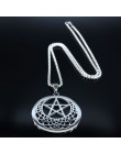 2019 Sun Moon Pentagram naszyjniki w kolorze srebrnym ze stali nierdzewnej kobiety czary komunikat naszyjnik biżuteria gargantil