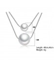 Anenjery 925 Sterling Silver naszyjnik dwuwarstwowy łańcuch imitacja perły Choker naszyjniki dla kobiet kolye S-N156