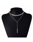 IPARAM 2019 moda Boho Coin Choker warstwowe 2 naszyjnik zestaw Y lasso kolor srebrny wisiorek pasek naszyjnik prezent dla dziewc