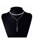 IPARAM 2019 moda Boho Coin Choker warstwowe 2 naszyjnik zestaw Y lasso kolor srebrny wisiorek pasek naszyjnik prezent dla dziewc