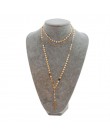 Złoty łańcuch wielowarstwowe cekiny Choker naszyjnik kobiety kryształowe monety naszyjniki z krzyżem wisiorki długi Chocker Coll