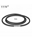 41-70cm 1-3mm czarny skórzany naszyjnik ze sznurka wosk liny dla DIY naszyjniki biżuteria koronka z łańcuszkiem z zapięciem obro