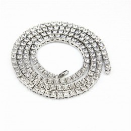 UWIN mężczyzna Hip hop naszyjnik Iced Out 1 taśma z kryształami górskimi Choker błyszczący kryształ tenis naszyjnik łańcuszkowy 