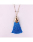 ZWPON gorąca sprzedaży Boho Silk Tassel naszyjnik szykowne złote stop frędzlami 80cm długi łańcuch piłka komunikat naszyjnik dla