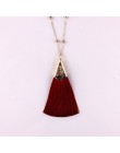 ZWPON gorąca sprzedaży Boho Silk Tassel naszyjnik szykowne złote stop frędzlami 80cm długi łańcuch piłka komunikat naszyjnik dla