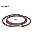 41-70cm 1-3mm czarny skórzany naszyjnik ze sznurka wosk liny dla DIY naszyjniki biżuteria koronka z łańcuszkiem z zapięciem obro