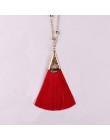 ZWPON gorąca sprzedaży Boho Silk Tassel naszyjnik szykowne złote stop frędzlami 80cm długi łańcuch piłka komunikat naszyjnik dla