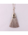 ZWPON gorąca sprzedaży Boho Silk Tassel naszyjnik szykowne złote stop frędzlami 80cm długi łańcuch piłka komunikat naszyjnik dla