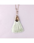 ZWPON gorąca sprzedaży Boho Silk Tassel naszyjnik szykowne złote stop frędzlami 80cm długi łańcuch piłka komunikat naszyjnik dla