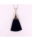 ZWPON gorąca sprzedaży Boho Silk Tassel naszyjnik szykowne złote stop frędzlami 80cm długi łańcuch piłka komunikat naszyjnik dla