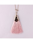 ZWPON gorąca sprzedaży Boho Silk Tassel naszyjnik szykowne złote stop frędzlami 80cm długi łańcuch piłka komunikat naszyjnik dla
