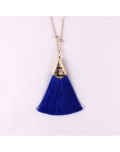 ZWPON gorąca sprzedaży Boho Silk Tassel naszyjnik szykowne złote stop frędzlami 80cm długi łańcuch piłka komunikat naszyjnik dla