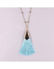 ZWPON gorąca sprzedaży Boho Silk Tassel naszyjnik szykowne złote stop frędzlami 80cm długi łańcuch piłka komunikat naszyjnik dla