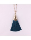 ZWPON gorąca sprzedaży Boho Silk Tassel naszyjnik szykowne złote stop frędzlami 80cm długi łańcuch piłka komunikat naszyjnik dla