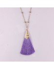 ZWPON gorąca sprzedaży Boho Silk Tassel naszyjnik szykowne złote stop frędzlami 80cm długi łańcuch piłka komunikat naszyjnik dla