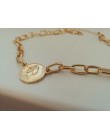 Moda biżuteria złoty kolor wisiorek w kształcie monety Choker naszyjnik dla kobiet dziewczyna prezent biżuteria na imprezę