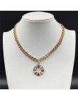 Moda biżuteria złoty kolor wisiorek w kształcie monety Choker naszyjnik dla kobiet dziewczyna prezent biżuteria na imprezę