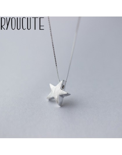 RYOUCUTE 100% prawdziwa czysta 925 Sterling Silver biżuteria Boho długi łańcuch peeling gwiazda Choker naszyjniki dla kobiet pre