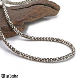 Prawdziwe srebro 925 Sterling Silver mężczyźni kobiety retro tajski srebrny kukurydza naszyjnik S925 czyste srebro okrągły naszy