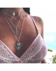 KMVEXO artystyczne liście ręcznie kompas słoń naszyjnik kobiety Hippie Boho komunikat wielowarstwowe naszyjniki Bijoux Maxi Cola