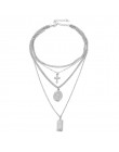 RscvonM krzyż Virgin Chain krzyż ze stopu metalowy pręt 4 warstwy wisiorek naszyjniki czeski biżuteria bogini katolicki Choker n