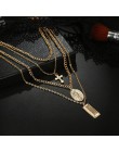 RscvonM krzyż Virgin Chain krzyż ze stopu metalowy pręt 4 warstwy wisiorek naszyjniki czeski biżuteria bogini katolicki Choker n