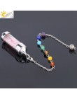 CSJA New Arrival 7 butelka życzeń Chakra wahadło Reiki naturalny Chip kamień naszyjnik dla kobiet mężczyzn wróżby Amulet F976