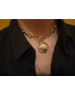 Modny naszyjnik kobiety złoty kolor poszycia duży wisior T BAR CHOKER naszyjnik dla kobiet