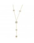 2020 w nowym stylu sexy star charm y kształt długi naszyjnik dla kobiet lady tiny chain naszyjnik ślubny w kolorze złotym srebrn
