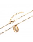 SRCOI Vintage Fashion złoty kolor srebrny muszla naszyjnik z muszelek Boho prosta muszla Ocean Beach czeska biżuteria Bijoux Col