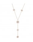 2020 w nowym stylu sexy star charm y kształt długi naszyjnik dla kobiet lady tiny chain naszyjnik ślubny w kolorze złotym srebrn