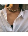 Przesadzone Vintage starożytny Choker naszyjnik wisiorek kobiety komunikat blokady Link gruby łańcuch naszyjnik Steampunk mężczy