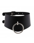 KMVEXO o-okrągły wisiorek Choker obroża pasek skórzany Goth Choker naszyjnik dla kobiet do klubu na imprezę Chocker Sexy Gothic 
