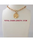 Modny naszyjnik kobiety złoty kolor poszycia duży wisior T BAR CHOKER naszyjnik dla kobiet