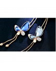 Klasyczny kryształowy motyl długi naszyjnik z frędzlem kobiety Bijoux New Fashion naszyjniki biżuteria i wisiorki prezent