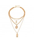 RscvonM krzyż Virgin Chain krzyż ze stopu metalowy pręt 4 warstwy wisiorek naszyjniki czeski biżuteria bogini katolicki Choker n