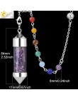 CSJA New Arrival 7 butelka życzeń Chakra wahadło Reiki naturalny Chip kamień naszyjnik dla kobiet mężczyzn wróżby Amulet F976