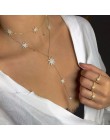 2020 w nowym stylu sexy star charm y kształt długi naszyjnik dla kobiet lady tiny chain naszyjnik ślubny w kolorze złotym srebrn