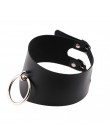 KMVEXO o-okrągły wisiorek Choker obroża pasek skórzany Goth Choker naszyjnik dla kobiet do klubu na imprezę Chocker Sexy Gothic 