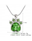 QIHE biżuteria symulowane birthstone naszyjnik Rhinestone łapa stóp print charm naszyjnik spersonalizowane birthstone biżuteria 
