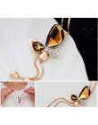 Klasyczny kryształowy motyl długi naszyjnik z frędzlem kobiety Bijoux New Fashion naszyjniki biżuteria i wisiorki prezent