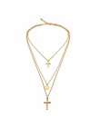 RscvonM krzyż Virgin Chain krzyż ze stopu metalowy pręt 4 warstwy wisiorek naszyjniki czeski biżuteria bogini katolicki Choker n