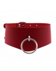 KMVEXO o-okrągły wisiorek Choker obroża pasek skórzany Goth Choker naszyjnik dla kobiet do klubu na imprezę Chocker Sexy Gothic 