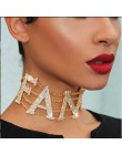 StoneFans paskudny błyszczący Rhinestone Choker naszyjnik list dla kobiet fantazyjny duży Choker naszyjnik kryształowy kołnierz 
