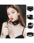 KMVEXO o-okrągły wisiorek Choker obroża pasek skórzany Goth Choker naszyjnik dla kobiet do klubu na imprezę Chocker Sexy Gothic 
