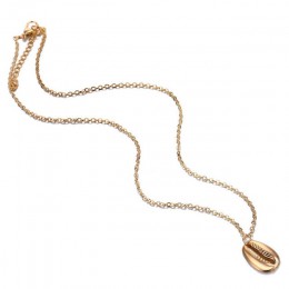 SRCOI Vintage Fashion złoty kolor srebrny muszla naszyjnik z muszelek Boho prosta muszla Ocean Beach czeska biżuteria Bijoux Col