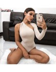 InstaHot 5 kolor jedno ramię Sexy body kobiety 2018 Scoop powrót szczupły obcisły Playsuits jeden rękaw Top bluzka z guzikami ko