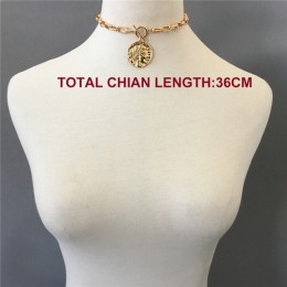 Modny naszyjnik kobiety złoty kolor poszycia duży wisior T BAR CHOKER naszyjnik dla kobiet